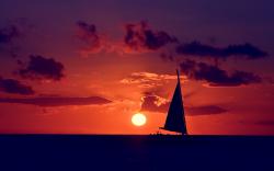 Sailing ocean sunset
