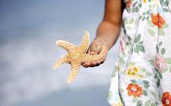 Sea Star Starfish Child Mood Beach