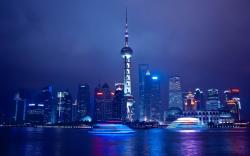 Shanghai China City the Oriental Pearl Tower Night