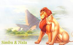 Simba and Nala - the-lion-king Wallpaper