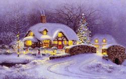 DOWNLOAD: christmas snow house free picture 2560 x 1600