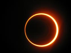 Hybrid solar eclipse on October 3, 2005