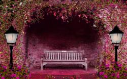 Spring garden bench