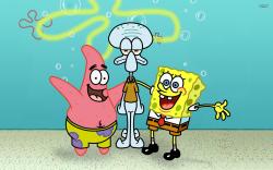 SpongeBob, Patrick and Squidward wallpaper 2560x1600