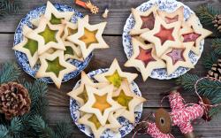 Stars Cookies Pastries Food Dessert Christmas New Year