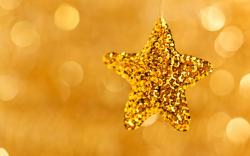 Christmas Star Gold New Year Holiday Bokeh