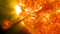 On August 31, 2012 a long prominence/filament of solar material that had been hovering in the Sun's atmosphere, the corona, erupted out into space at 4:36 ...