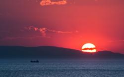 Sunset evian gulf greece