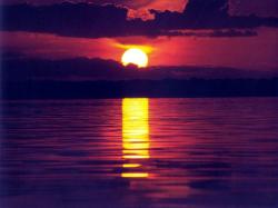 Sunset water reflection