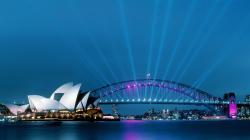 The Sydney Harbour bridge was lit up with LED lights for its yearly Vivid Sydney Festival
