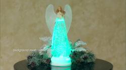 Angel Glitterdome Lighted Table Sculpture