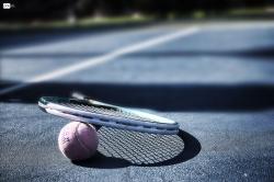 Pink Tennis Ball And Racquet Wallpaper