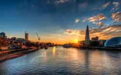 Sunset over the river Thames wallpaper 1920x1200