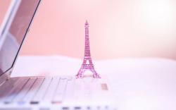 The Eiffel Tower Statue Pink Notebook