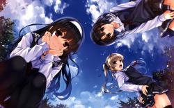 Three anime girls