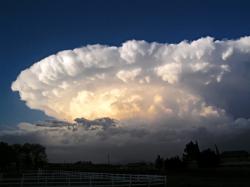 A supercell thunderstorm over Chaparral, New Mexico.
