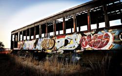 Train wagon graffiti