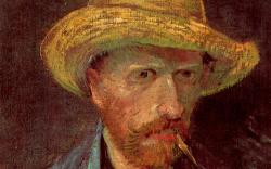Self-Portrait With Straw Hat And Pipe Wallpaper, Vincent Van Gogh