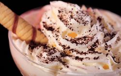 Whip Cream Macro Dessert Cacao Powder HD Wallpaper