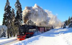 Winter Locomotive Background