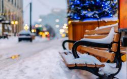 Winter Snow Bench Cars City