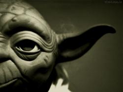 Master Yoda smiling in the movie Star Wars