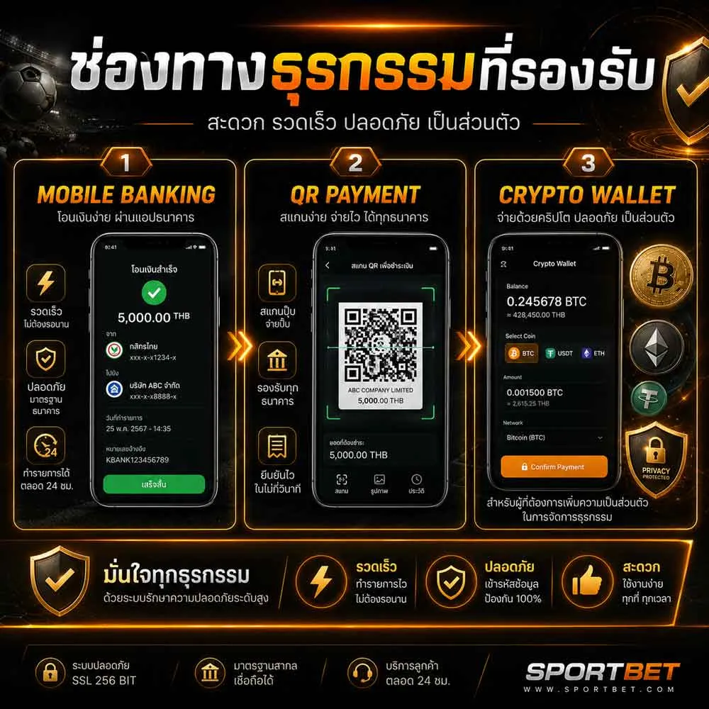 ธุรกรรมการเงินเว็บแทงบอล VIP