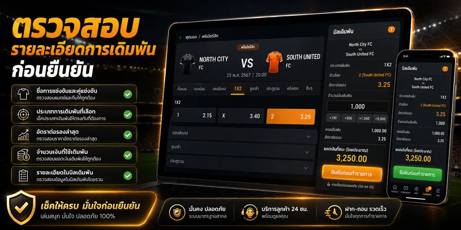 ตรวจสอบรายละเอียดการเดิมพัน