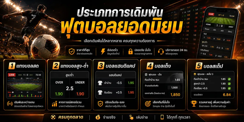 ประเภทเดิมพันฟุตบอล UFABET